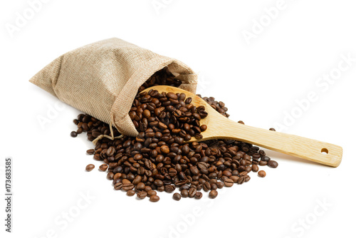 Coffee beans in jute sack