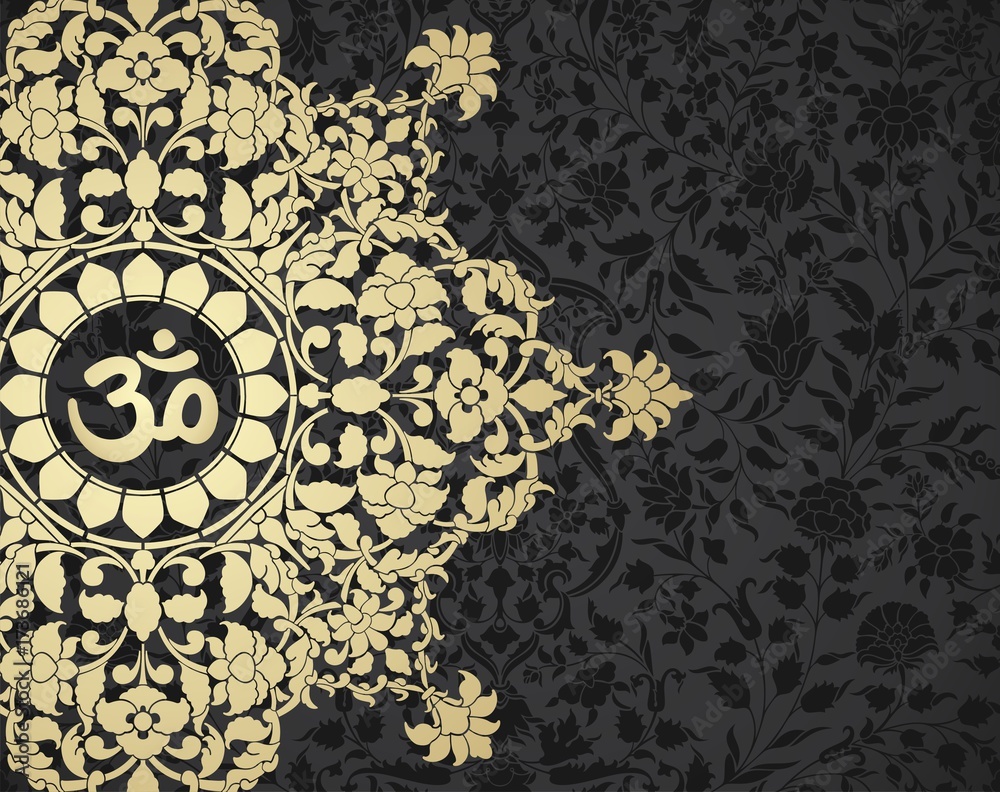 aum syllable, paisley design ,Hinduism, India aum syllable, paisley design ,Hinduism, India