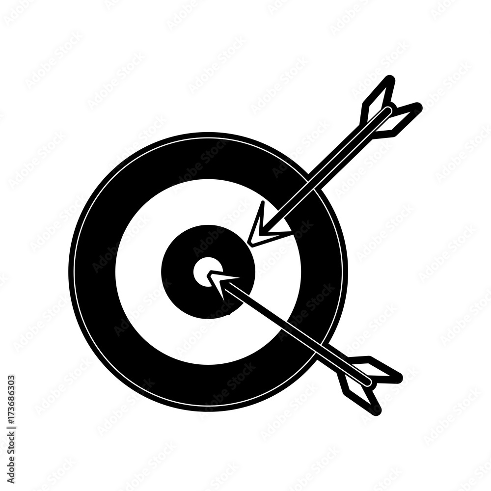 darts on bullseye icon image vector illustration design 