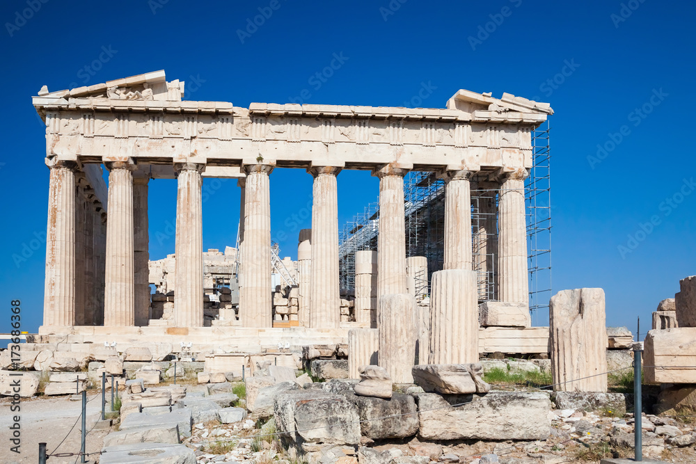 View on Parthenon in Acropolis of Athens, Greece