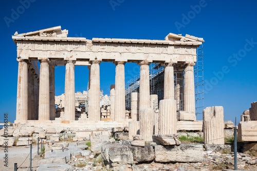 View on Parthenon in Acropolis of Athens, Greece photo