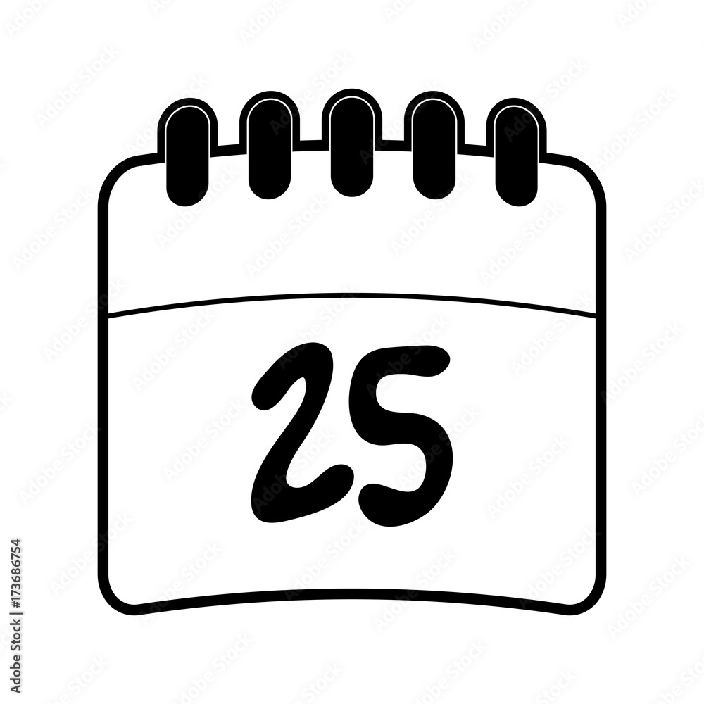 calendar on day 25 icon image vector illustration design calendar on day 25 icon image vector illustration design