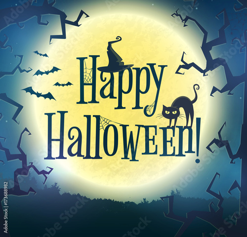 Happy Halloween! Vector greeting card.