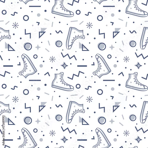 Tapety Wzór trampki w stylu Memphis.