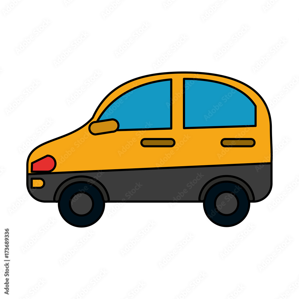 yellow car sideview  icon image vector illustration design 