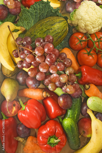 Fototapeta Naklejka Na Ścianę i Meble -  image of many fruits and vegetables close-up