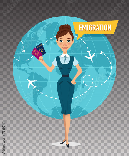 Woman keeps passports and speaks about emigration.