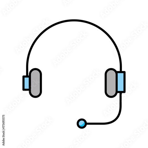headphone for support or service customer vector illustration