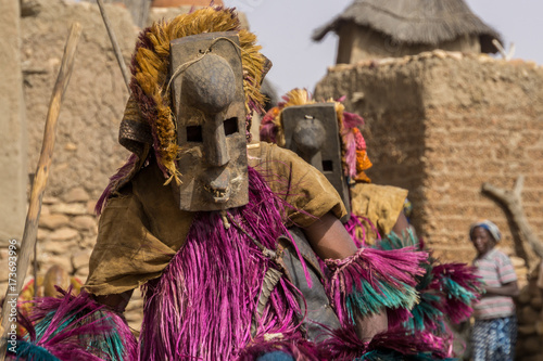 Traditional wooden dogon mask, Mali, West Africa 