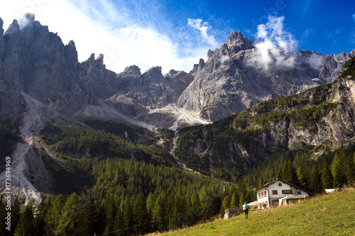 rifugio Lunelli at the  Dolomites mountains