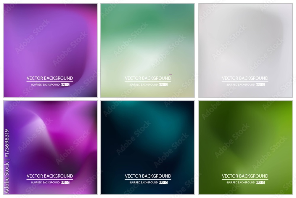 Abstract Creative concept vector multicolored blurred background set. For Web and Mobile Applications, art illustration template design, business infographic and social media, modern decoration