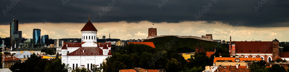 Heavy dark cloud over Vilnius, Lithuania