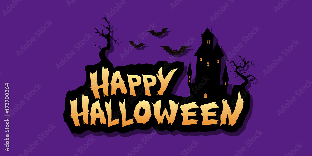 Happy Halloween text design background. Vector design lettering illustration in eps10