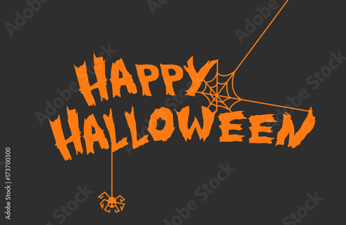 Happy Halloween Background with lettering and spooky elements. Vector Illustration in eps10