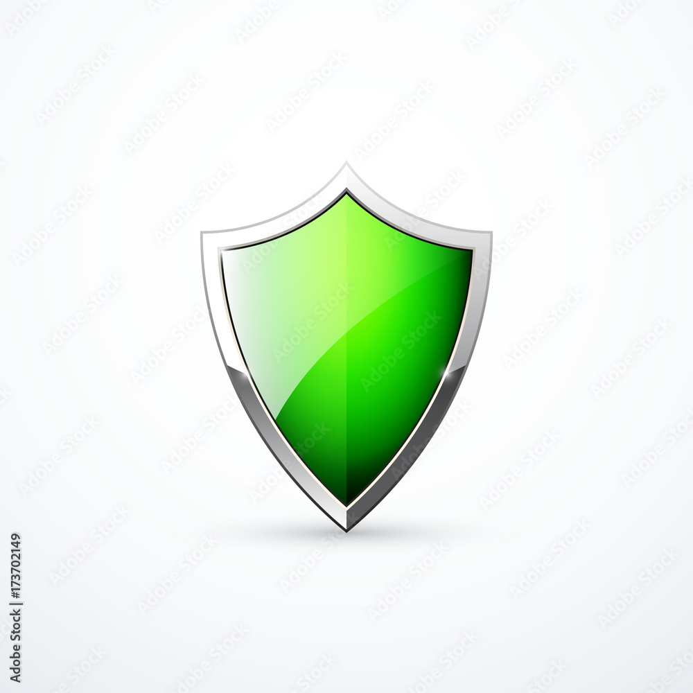 Vector green shield icon Vector green shield icon