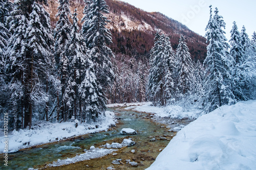 Winter in Vrata valley, Julian alps, slovenia.