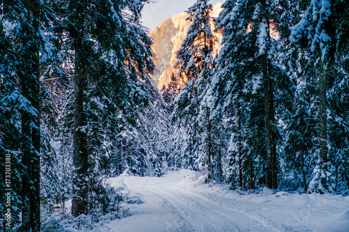 Winter in Vrata valley, Julian alps, slovenia.