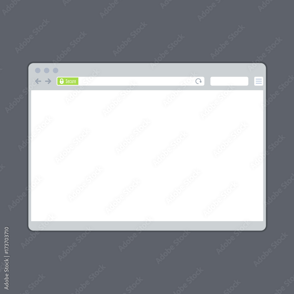 Blank browser window template with ssl green bar Blank browser window template with ssl green bar