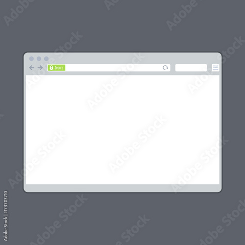 Blank browser window template with ssl green bar