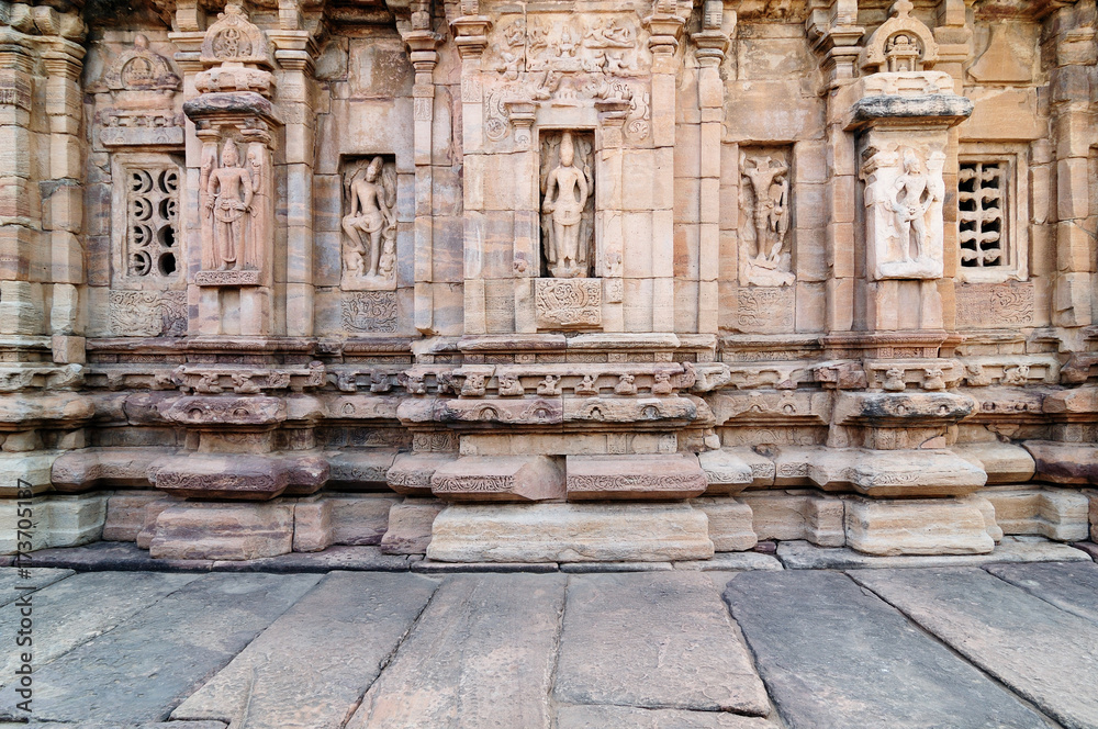 Pattadakal One of Indian temples in the complex of ancient ruins in the Pattadakal town in India near Badami Karnataka state