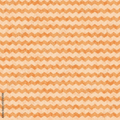 Vector zig zag seamless pattern with rough grunge texture on the beige background. Abstract design.