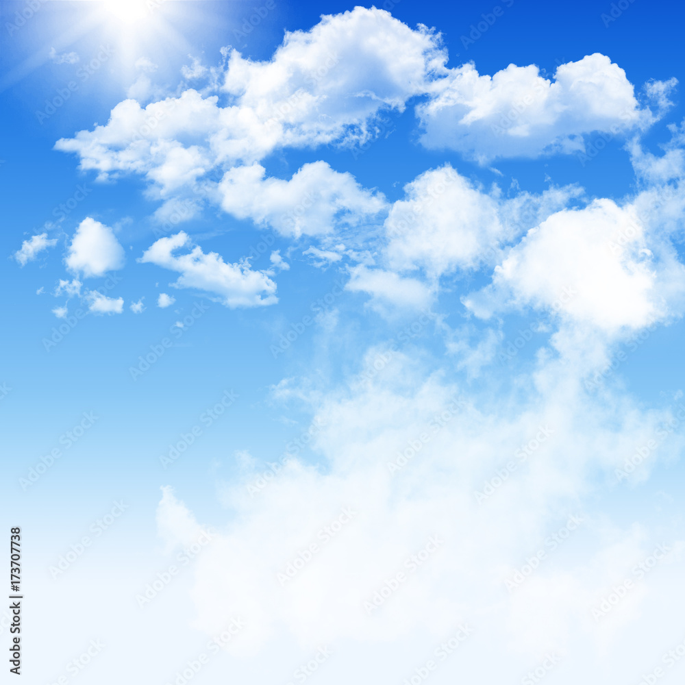 Obraz premium Blue sky and white cloudy