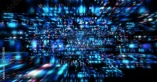3D Futuristic abstract background. Motion graphic for abstract data center, server, internet, speed. Loop at 4K resolution.