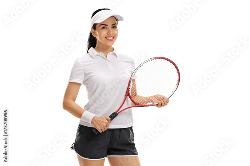 Female tennis player with a racket © Ljupco Smokovski