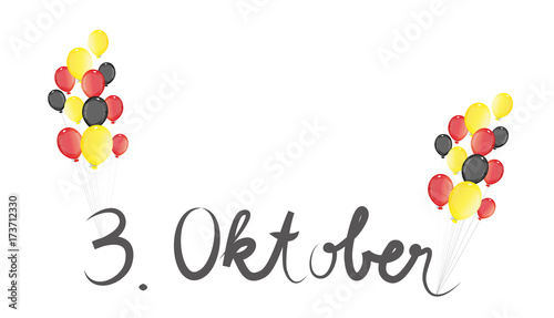 Nationalfeiertag, Tag der deutschen Einheit - Luftballons in den Farben der Flagge von Deutschland 