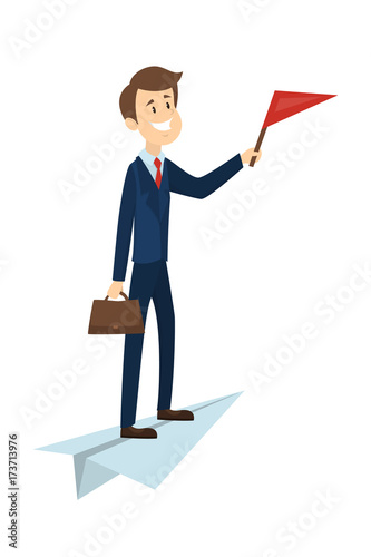 Man on the paper plane.