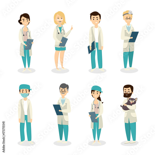 Isolated doctors set.