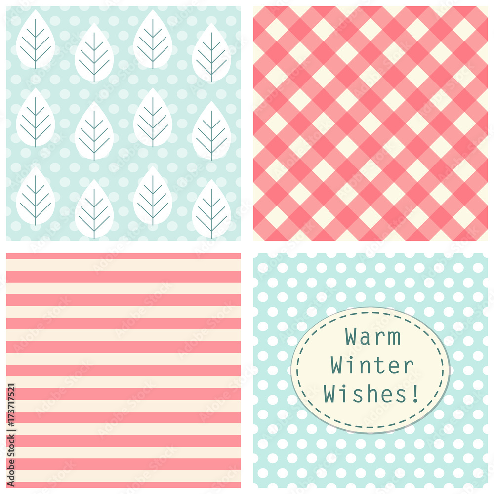 Naklejka premium Festive retro Christmas backgrounds in traditional colors