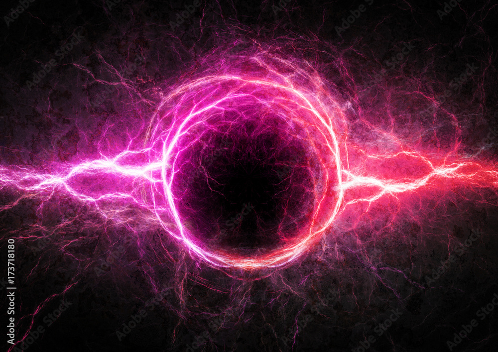 Fototapeta premium Purple lightning, plasma and electric power