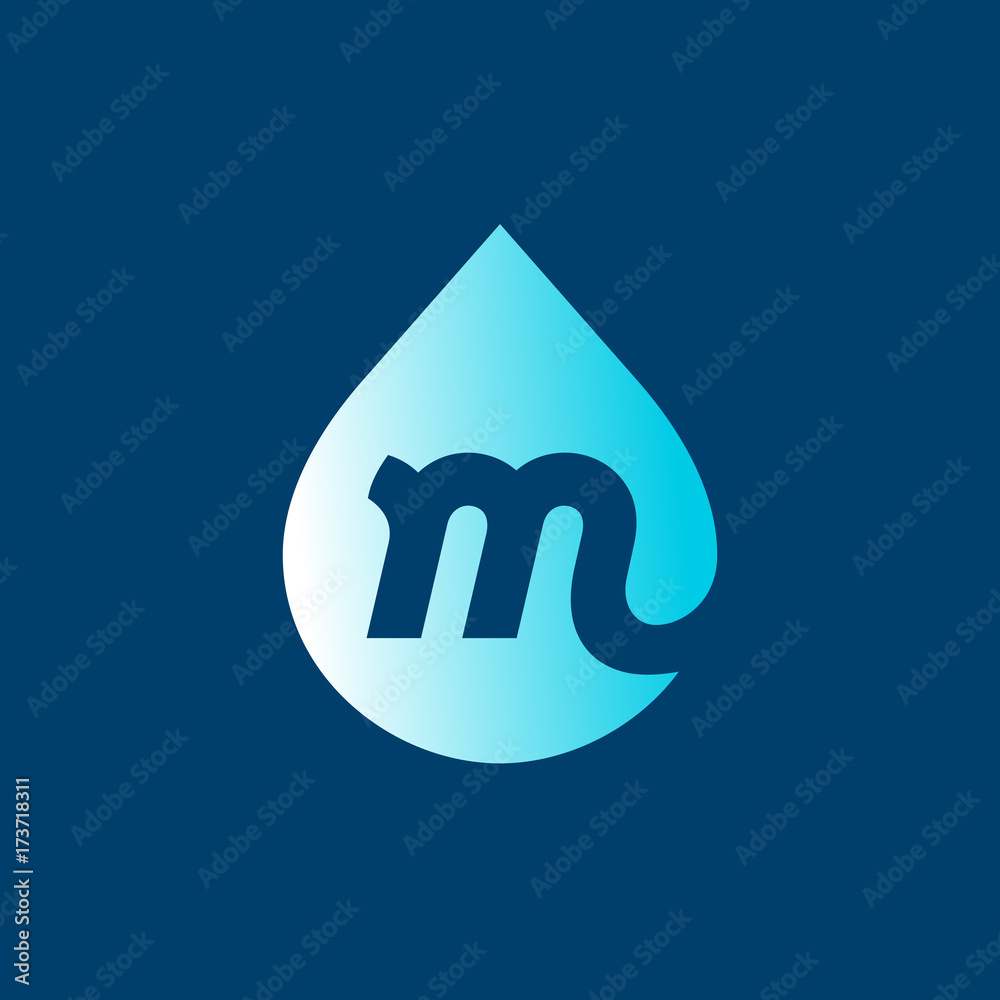 Letter M water drop logo icon design template elements Letter M water drop logo icon design template elements
