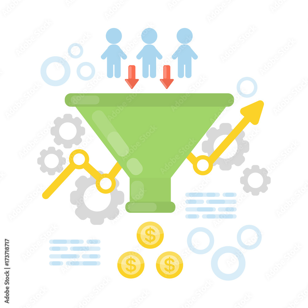 Sales funnel concept.