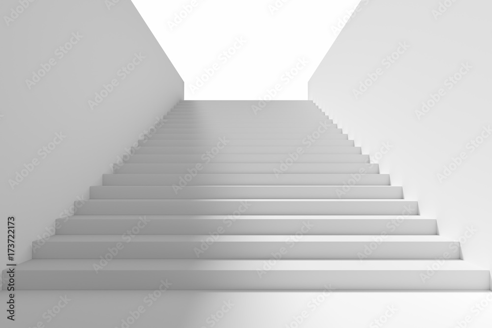 Fototapeta premium Long staircase in underground passage upward