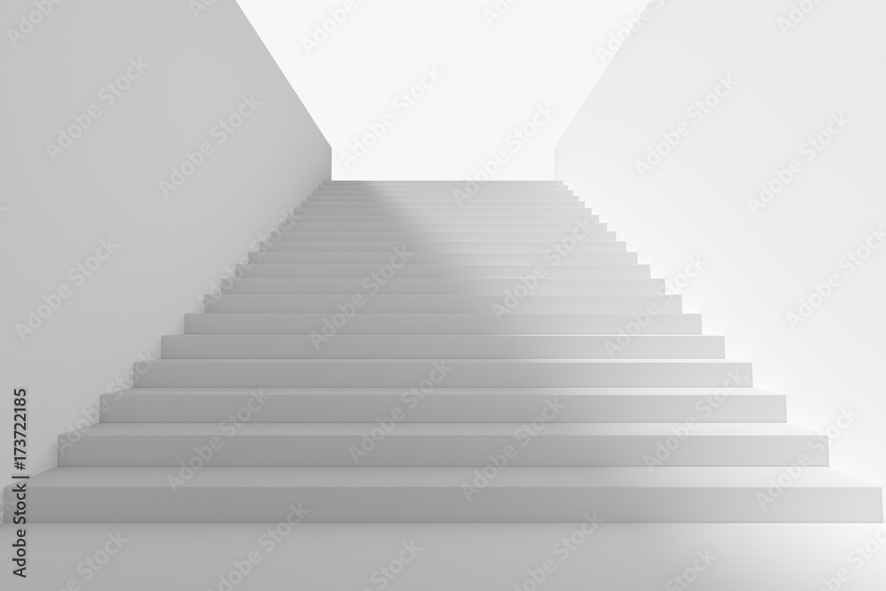 Fototapeta premium Long staircase in underground passage upward