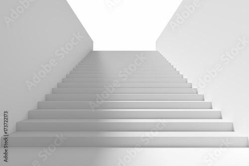 Long staircase in underground passage upward