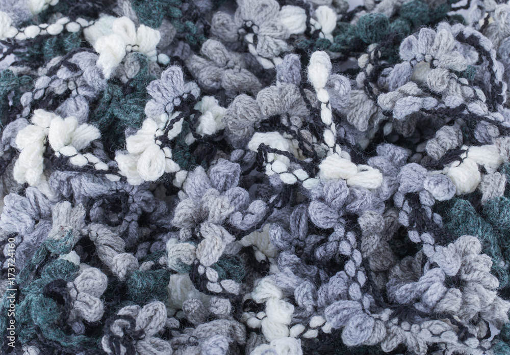 Woolen threads of gray shades background Woolen threads of gray shades background