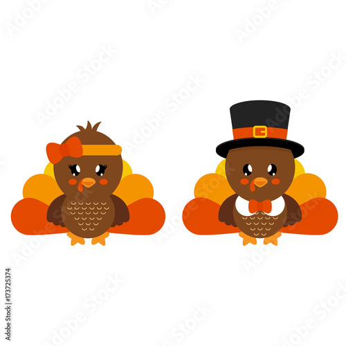 cute turkey girl and boy