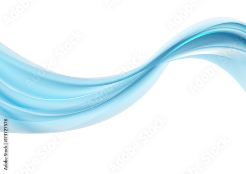 Bright blue smooth abstract wavy background © saicle
