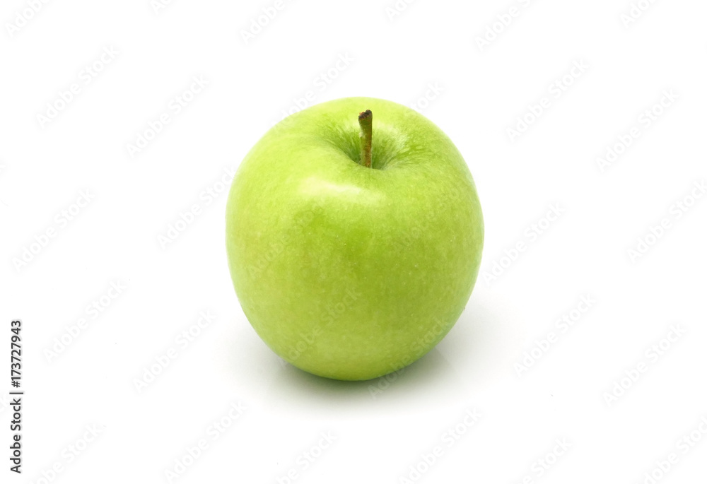 Isolated one green fruit apple