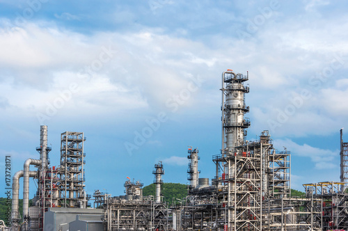 Oil and gas industry,refinery,petrochemical plant and blue sky with cloud