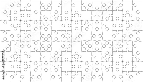 White Puzzles Pieces Jigsaw - Vector Background.