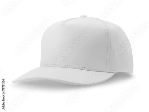 White baseball cap isolated on white background.