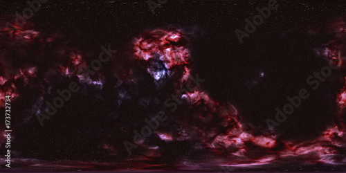 Fototapeta Naklejka Na Ścianę i Meble -  Deep space, stars and nebula, 360 degrees panorama, HDRI high resolution environment map