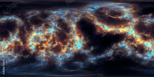 Fototapeta Naklejka Na Ścianę i Meble -  Deep space, stars and nebula, 360 degrees panorama, HDRI high resolution environment map