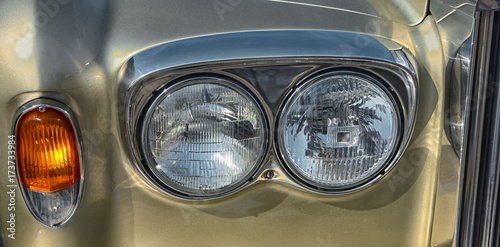Headlights of an old car