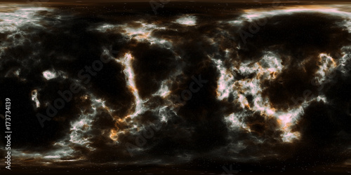 Fototapeta Naklejka Na Ścianę i Meble -  Deep space, stars and nebula, 360 degrees panorama, HDRI high resolution environment map