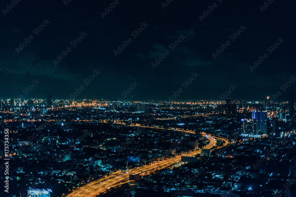 Naklejka premium Night view in Thailand